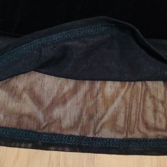 Velvet & Mesh Sexy Cutout Top - Picture 2 of 6
